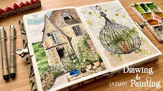 ASMR  Drawing and Watercolor Painting⎪Relaxing Art 🌱 [upl. by Leonhard]