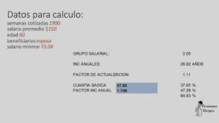 video calculo de pensión 73 video 3 [upl. by Aracahs]