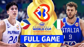 Philippines v Italy  Full Basketball Game  FIBA Basketball World Cup 2023 [upl. by Jara526]