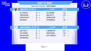 Grappenhall CC 1st XI v Nantwich CC 1st XI [upl. by Nairred]