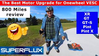 The Best Motor Upgrade for Onewheel VESC XR GT GT S Pint X Superflux HT 800 miles review [upl. by Olivia]