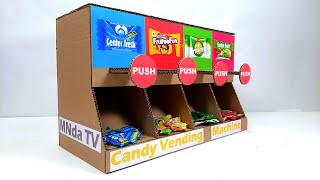 How To Make Vending Machine from Cardboard  DIY Candy Vending Machine  Free Templates [upl. by Atekan559]