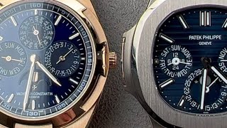 Comparison Patek Philippe Nautilus Perpetual Calendar vs Vacheron Overseas Perpetual Calendar [upl. by Frangos564]