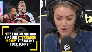 quotPEOPLE ARE LOOKING WITH ENVYquot🤣🤦‍♂️ Laura Woods defends West Ham United fans [upl. by Nesyt]