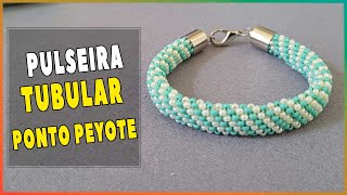 Olha que linda essa Pulseira tubular no ponto peyote [upl. by Halac]