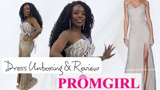 My promgirlcom Dress Unboxing  Review  La Femme Strapless Sweetheart Long Dress [upl. by Arob]