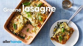 Vegetarische lasagne met spinazie tuinerwten en mozzarella  Recept  Allerhande [upl. by Ami]