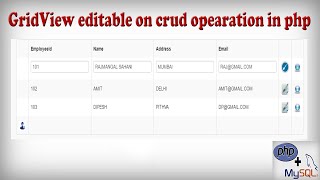 HTML5 bootstrap css Gridview Editable on Crudinsertupdatedelete operation in Php with Mysql [upl. by Lyrak644]