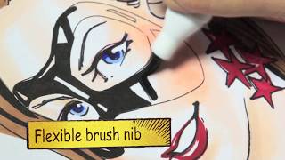 GRAPH’IT BRUSH  a twin tip brush amp extrafine alcool based marker [upl. by Anelram]