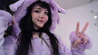 ASMR ☾ QampA on my lap in an Espeon onesie 💜 100k subs special ty 🥹 [upl. by Nniroc]