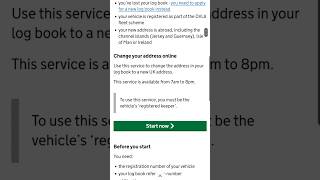 Change Of Address For Your Vehicle V5 Logbook Online [upl. by Pavlov]