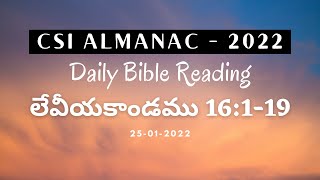 CSI Almanac  Daily Bible Reading  250122  Old Testament  Leviticus 16119 [upl. by Engamrahc486]