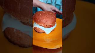 Veg cheese burger recipe veg burger burger recipe Burger shortsfeed trending [upl. by Zetes619]