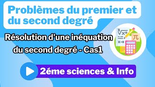 6 Problèmes du premier et du second degré Résolution dune inéquation du second degré  Cas 1 [upl. by Archangel]