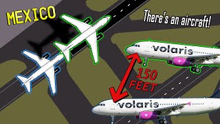 NEAR COLLISION  Volaris almost lands on occupied runway at Mexico [upl. by Rasmussen970]