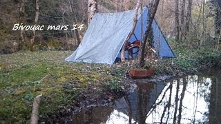 Bivouac bushcraft Solo  4 nuits dans la vallée dAzergues bushcraft overnight  BBN [upl. by Ellinad552]