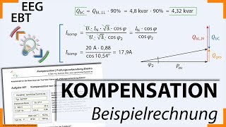 Aufgabe 007  Kompensation Blindleistung Drehstrommotor  Formeln und Rechenwege Elektroniker [upl. by Archibald]