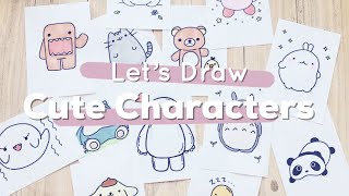 Lets Draw  Cute Characters Totoro Baymax Pusheen and more  Doodles by Sarah [upl. by Lattonia]