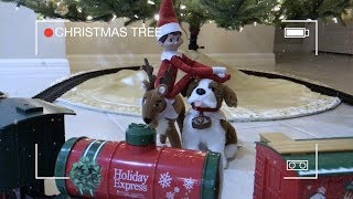 WE CAUGHT THE ELF ON THE SHELF MOVING RIDING OUR TRAIN SET [upl. by Beverle]