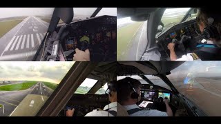 5 HARD COCKPIT LANDINGS Compilation of stormy landings from the cockpit view [upl. by Purdy]