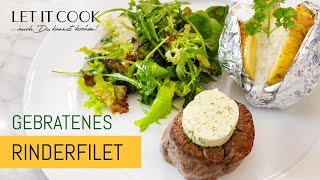 Rinderfiletsteak mit Ofenkartoffeln und Salat [upl. by Fellows708]