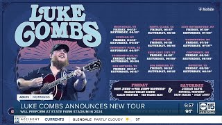 Luke Combs announces two concert tour dates in Glendale next year [upl. by Guibert442]