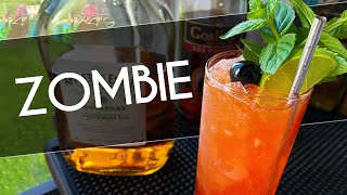 HOW TO MAKE ZOMBIE COCKTAIL  Zombie Cocktail Ingredients amp Tiki Drinks  Robs Home Bar [upl. by Wooldridge]