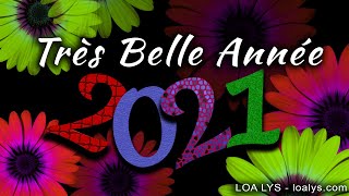 203  Carte virtuelle bonne année 2021 pour une année lumineuse et colorée [upl. by Aldarcy]