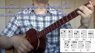 Somos Novios Acordes Cuatro Venezolano Ukelele ukulele soprano  traduccion en ingles [upl. by Sheba]