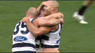 AFL 2011 Grand Final  Final Siren amp Geelong Players Celebrate Cats Amazing Win [upl. by Aelaza]