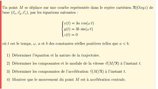 Examen 1 partie 1 Mécanique de point matériel S1 Contrôle تطوان  SMPC SMIA ENSA MIPC MI [upl. by Jehial]