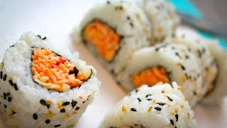 How To Make A Spicy Crab Sushi Roll [upl. by Proulx]