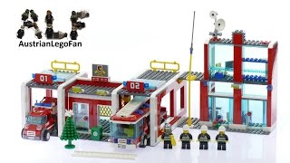 Lego City 7208 Fire Station  Lego Speed Build Review [upl. by Bauer500]