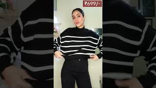 Winter wear under 500  Myntra sweater and sweatshirt haul [upl. by Yleik]