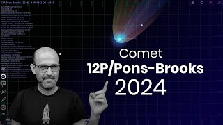 Comet 12PPonsBrooks 2024  Stellarium  Astronomy [upl. by Noswad30]