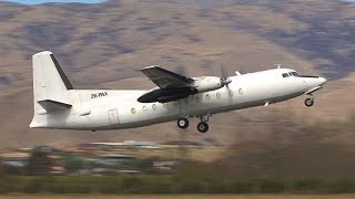 Fokker F27500 Friendship Taxi and Takeoff [upl. by Solracnauj]