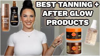 BEST TANNING  GLOW PRODUCTS ✨  tanning essentials for a perfect tan  flawless blurred skin [upl. by Hall587]