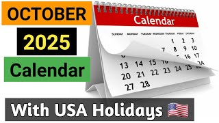 October 2025 Calendar US 🇺🇸  Oct 2025  Columbus Day 2025  Diwali 2025  October Holidays [upl. by Donelle779]