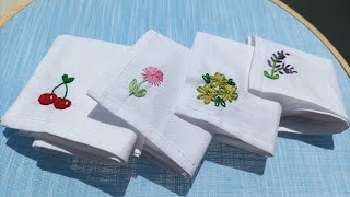 VERY EASY HANDKERCHIEF HAND EMBROIDERY DESIGNS FOR BEGINNERS❤❤❤handembroidery for beginners [upl. by Pollux]