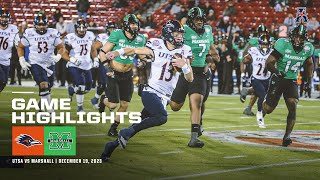 Highlights Scooters Coffee Frisco Bowl  UTSA vs Marshall Football Dec 19 2023 [upl. by Saxon744]