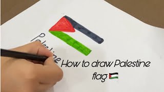 How to draw palestine flag 🇵🇸  Adina art amp craft [upl. by Danas]