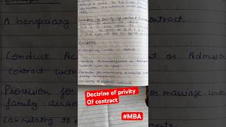 Doctrine of privity of contract exceptions motivation study neet mba hr student mgc easynote [upl. by Sherfield457]