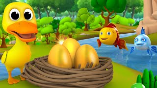 Golden Eggs Duck Story  बत्तख़ के सोने के अंडे हिन्दी कहानी 3D Kids Fairy Moral Stories  Cartoons [upl. by Ramej370]