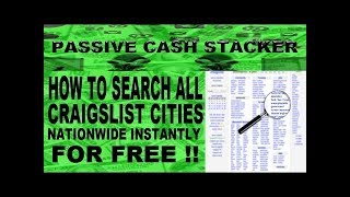 HOW TO SEARCH ALL CRAIGSLIST CITIES NATIONWIDE INSTANTLY  Every City State amp Category at once [upl. by Assej]