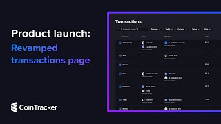 CoinTracker Product Launch New Transactions Page Demo [upl. by Finnie]