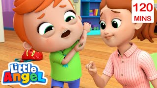 Boo Boo Song  Little Angel Sing Along  Learn ABC 123  Fun Cartoons  Moonbug Kids [upl. by Annoyk105]