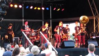 New York Brass Band jamming with Rick Astley at the 1980s Music REWIND festival [upl. by Ssac]