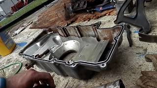 Cadillac Deville Oil Pan Gasket replacement part1 very easy [upl. by Alel715]