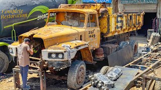 Old McBedford Truck Restoration Process  Hydraulic technology restored by mechanics [upl. by Ecinehs810]