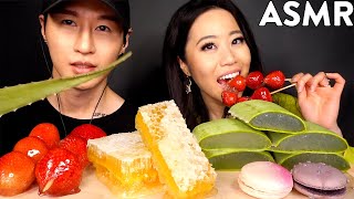 MOST POPULAR FOOD FOR ASMR with STEPHANIE SOO Honeycomb Aloe Vera Tanghulu Macarons [upl. by Romy999]